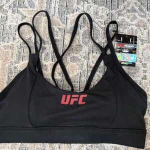 UFC Black Sports Bra with Red Logo